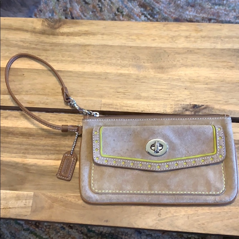 Coach suede wallet wristlet